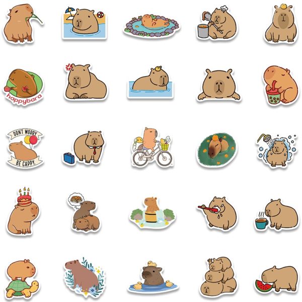 10 50PCS Dodu Capybara Dessin Anim Mignon Animaux Autocollants Scrapbook T l phone Portable Bagages Journal 5