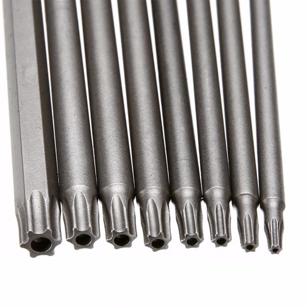 8 pièces embout de tournevis Torx 1/4 ''tige hexagonale tête de perceuse à vent 150mm 200mm clé à vis magnétique étoile T8 T10 T15 T20 T25 T27 T30 T40 – Image 3