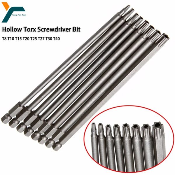 8 pièces embout de tournevis Torx 1/4 ''tige hexagonale tête de perceuse à vent 150mm 200mm clé à vis magnétique étoile T8 T10 T15 T20 T25 T27 T30 T40