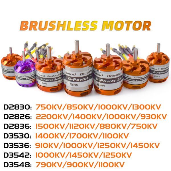 9imod Moteur Brushless 2 3 4 5S D2830 D2826 D3548 D3542 D3536 D3530 Pour RC Mini