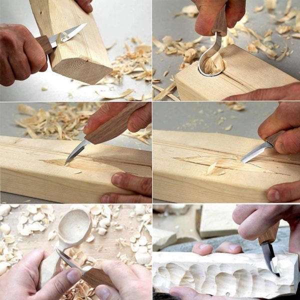 ALLSOME couteau d couper le bois ciseau coupe bois ensemble d outils main pluchage sculpture sur 1