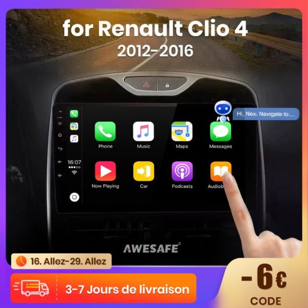 AWESAFE PX9s For renault clio 4 2012 2016 Android autoradio poste radio voiture lecteurs vid os