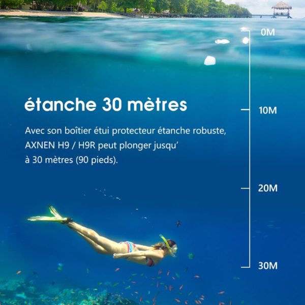 AXNEN – caméra d'action H9R H9, Ultra HD 4K, 30fps, 1080P, 60fps, WiFi, étanche, 2 pouces, 170D, enregistrement vidéo sous-marin, pour le Sport – Image 4