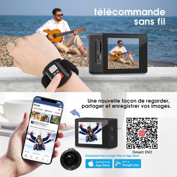 AXNEN – caméra d'action H9R H9, Ultra HD 4K, 30fps, 1080P, 60fps, WiFi, étanche, 2 pouces, 170D, enregistrement vidéo sous-marin, pour le Sport – Image 5