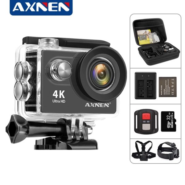 AXNEN – caméra d'action H9R H9, Ultra HD 4K, 30fps, 1080P, 60fps, WiFi, étanche, 2 pouces, 170D, enregistrement vidéo sous-marin, pour le Sport