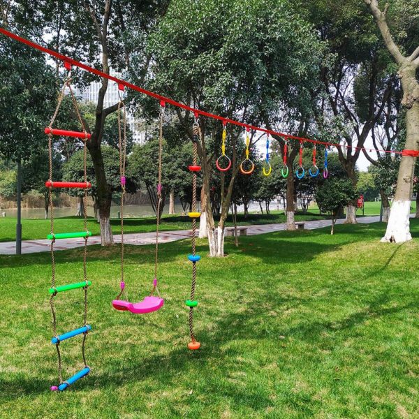 Anneau de gymnastique color pour enfants barre trap ze robuste anneaux de gymnastique en plein air 5