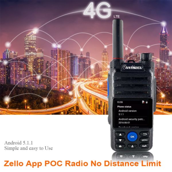 Anysecu talkie walkie T56 Radio Zello r seau 4G LTE batterie 6800mAh Mobile Amateur Android 1