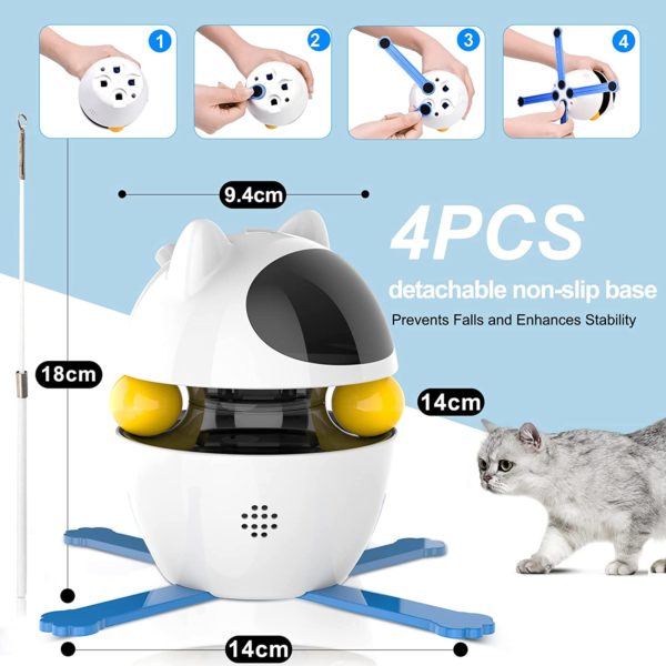 Atubang jouets interactifs pour chats 4 en 1 jouets Laser plumes et boule pour chats jouets 1