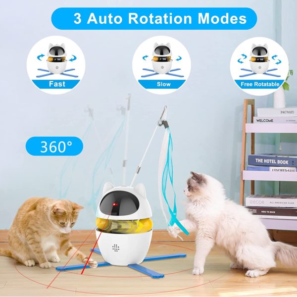 Atubang jouets interactifs pour chats 4 en 1 jouets Laser plumes et boule pour chats jouets 4
