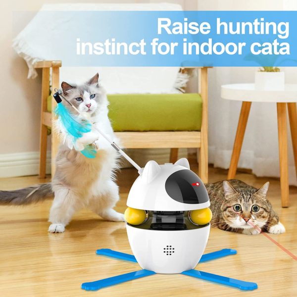 Atubang jouets interactifs pour chats 4 en 1 jouets Laser plumes et boule pour chats jouets 5