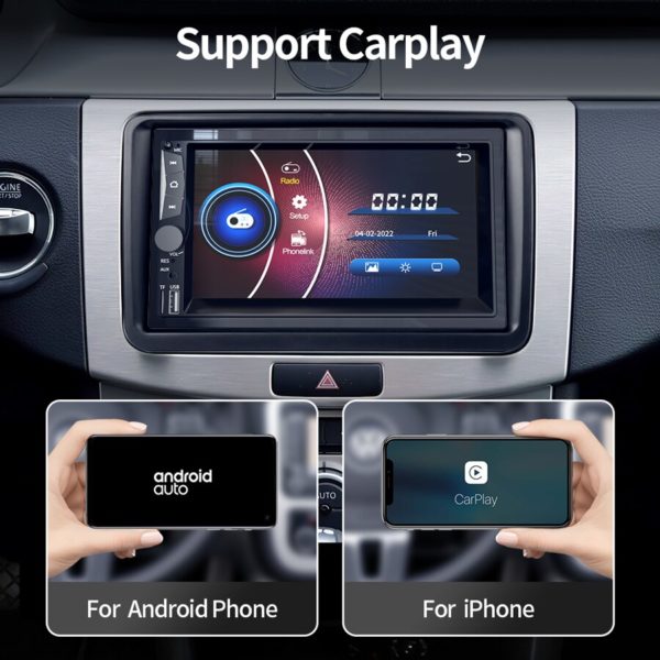 Autoradio 2din 7 pouces CarPlay et Android Auto No Ram No Rom MP5 Syst me de 1