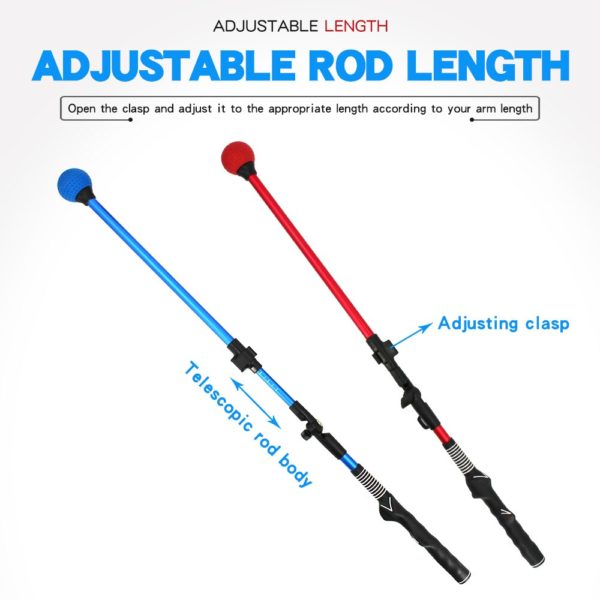 Bâton d'entraîneur de Swing de Golf pliable, correcteur de Posture, aide à la mise à niveau avec des exercices de force en corde de caoutchouc – Image 2