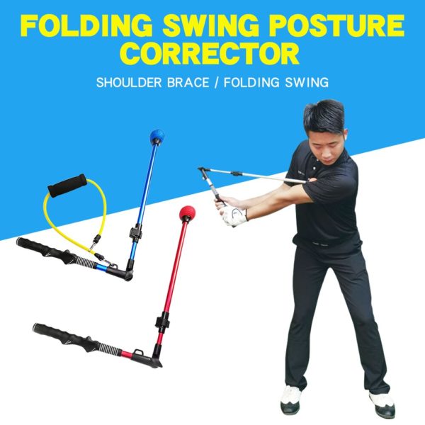 Bâton d'entraîneur de Swing de Golf pliable, correcteur de Posture, aide à la mise à niveau avec des exercices de force en corde de caoutchouc