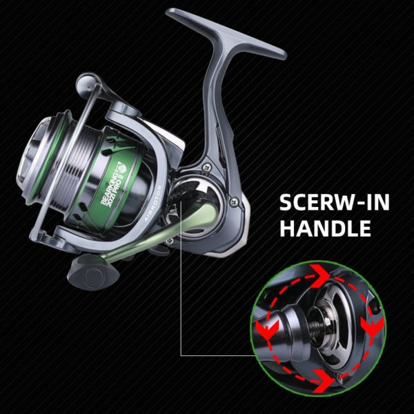 BEARKING – moulinet de pêche à roulement en acier inoxydable, série HJ 7BB, 6.2:1, système de traînée, 17lbs, puissance maximale, roue rotative, bobine de pêche – Image 6