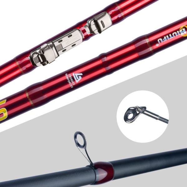 BIUTIFU Canne À Pêche Télescopique en Fibre de Carbone T800, Format Voyage, Très Légère, 4 m, 4,5 m, 5 m, 5,5 m, 6 m, 6,5 m, Flotteur 30 g, Pêche à la Truite, Pêche à la Bolognaise – Image 5