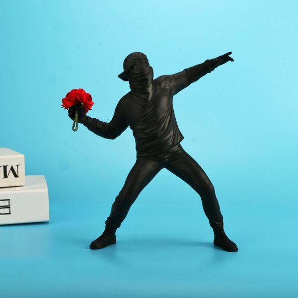 Banksy figurine de gar on en forme de fleur d coration de bureau vent industriel tendance 4