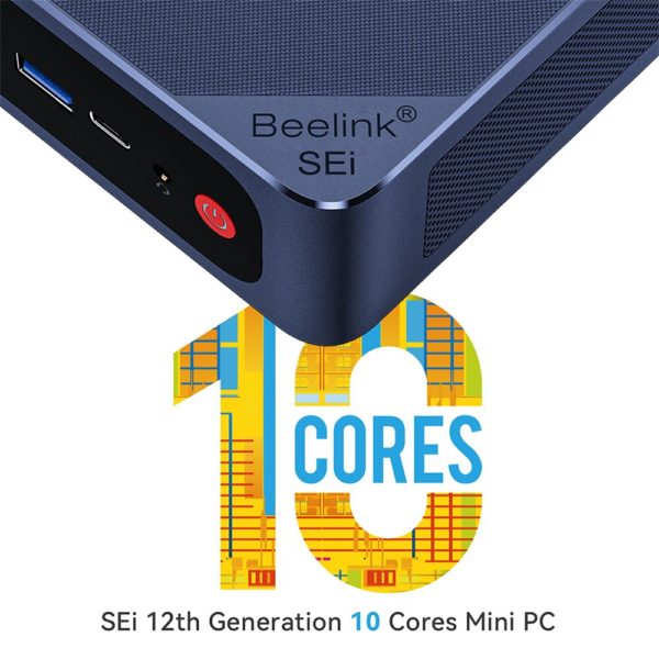 Beelink SEi 12 Intel 12th i5 1235U 10 noyaux lris Xe Graphique 16G DDR4 3200MHz 500G 2