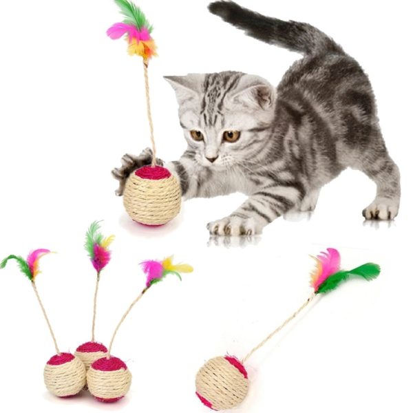 Boule gratter en Sisal pour chat jouet interactif d entra nement pour chaton accessoire amusant en