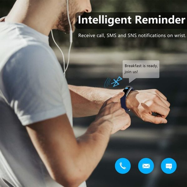 Bracelet Intelligent de Sport Bluetooth plus, Étanche, Moniteur Électronique de Fréquence Cardiaque, Oxygène dans le Sang et de Pression Artérielle pour Adultes – Image 5