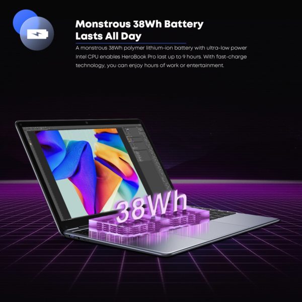 CHUWI HeroBook Pro pc portable Windows 11 cran Full hd de 14 1 pouces processeur Intel 4