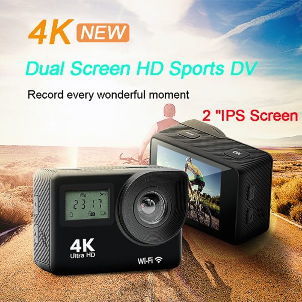 Cam ra d action 4K Ultra HD Double 2 0 pouces IPS LCD WiFi 16MP 30M 1