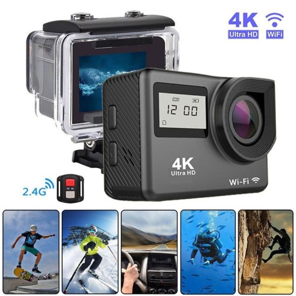 Cam ra d action 4K Ultra HD Double 2 0 pouces IPS LCD WiFi 16MP 30M 3
