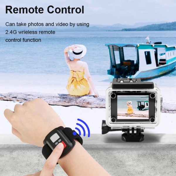 Caméra d'action WiFi Ultra HD 4K/30fps, 2 pouces, 170D, étanche sous-marine, enregistrement vidéo, Sport, plein air – Image 3