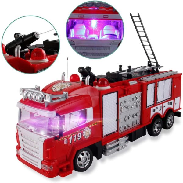 Camion de pompiers radiocommand avec pompe eau jouet de sauvetage pour enfants 1