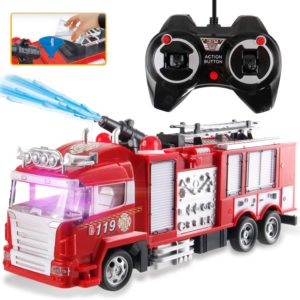 Camion de pompiers radiocommand avec pompe eau jouet de sauvetage pour enfants