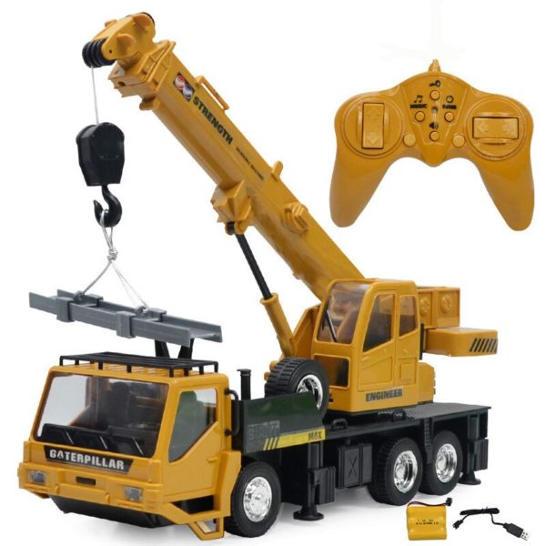 Camion grue radiocommandé, modèle de voiture d'ingénierie, jouets pour enfants garçons, cadeau d'anniversaire ou de noël, télécommande, élévateur de fret Derrick