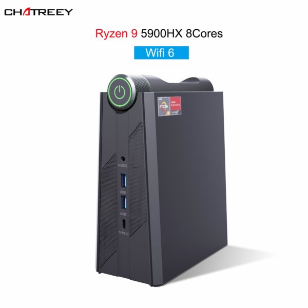 Chatreey Mini PC de jeu AMR5 Ryzen 5 5600U Ryzen 9 5900HX ordinateur de bureau double 1