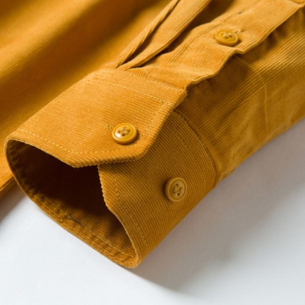 Chemise Vintage manches longues pour hommes 100 coton en velours c tel poche unique col boutonn 4