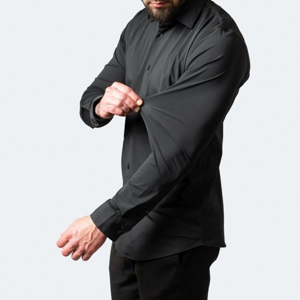 Chemise manches longues pour hommes extensible dans les quatre sens sans repassage merceris Vertical taille europ 3