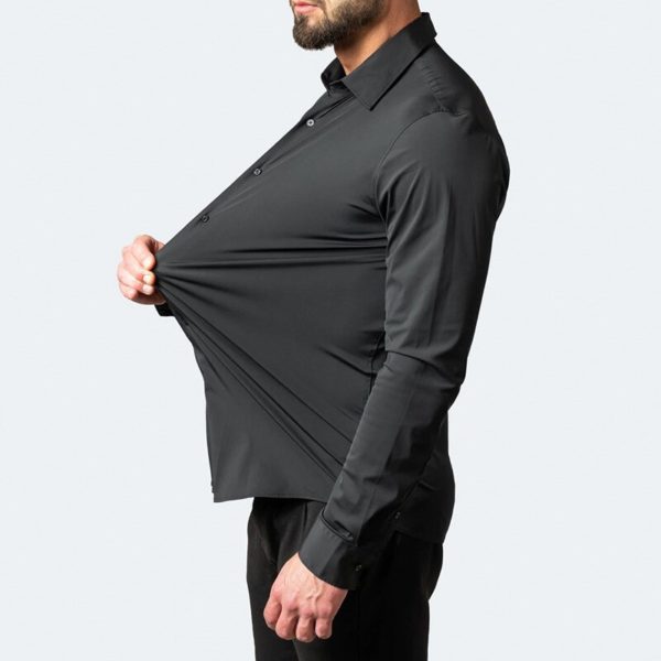 Chemise manches longues pour hommes extensible dans les quatre sens sans repassage merceris Vertical taille europ