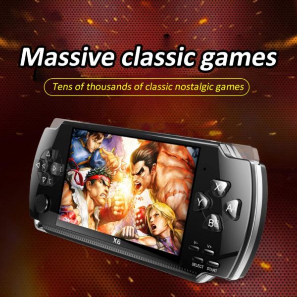 Console de jeux vidéo Portable X6, écran de 4.0 pouces, 8 go de ram, 1500 jeux intégrés pour plusieurs émulateurs – Image 2