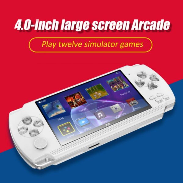 Console de jeux vidéo Portable X6, écran de 4.0 pouces, 8 go de ram, 1500 jeux intégrés pour plusieurs émulateurs – Image 3