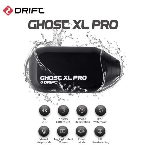 Drift Ghost XL Pro 4K HD Sport Action cam ra vid o 3000mAH IPX7 tanche WiFi