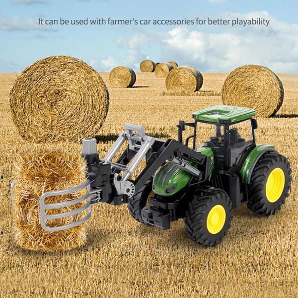 Ensemble de jouets agricoles RC 1 24 tracteur remorque avec phare LED voiture t l command 1