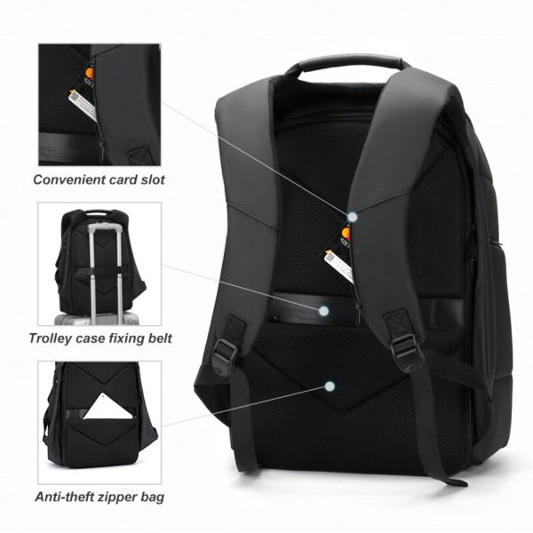 Fenruien sac dos tanche avec chargeur USB pour homme Anti vol adapt aux voyages et ordinateurs 2