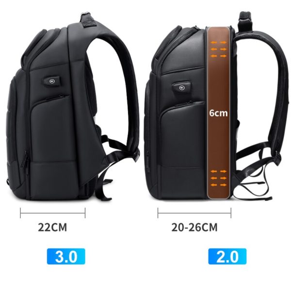 Fenruien sac dos tanche avec chargeur USB pour homme Anti vol adapt aux voyages et ordinateurs 3