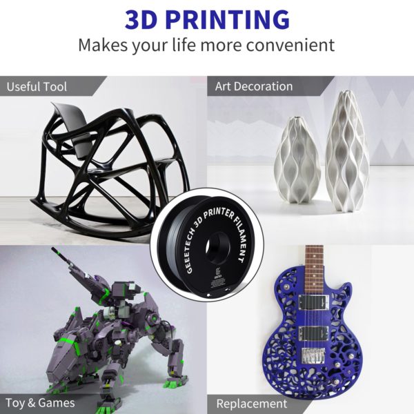 GEEETECH 1kg 1 75mm 1KG 2 2LBS Pure PETG Filament pour imprimante 3D Emballage sous vide