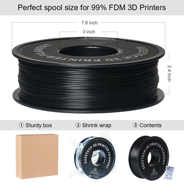 GEEETECH filament PLA pour imprimante 3D FDM 2 rouleaux de mat riau Non toxique exp dition 1