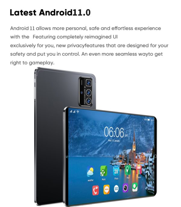 Gobal tablette Android Pro14 de 2023 pouces avec 2 go de ROM et 32 go de 3