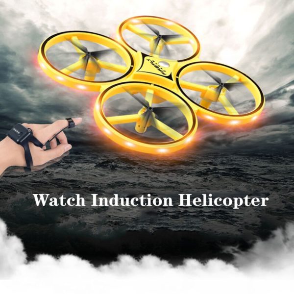 HGCYRC Mini RC montre UFO Drone avec lumi re LED d tection de geste quadricopt re