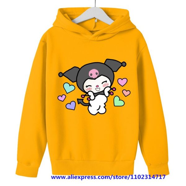 Hello Kitty Kuromi sweat capuche manches longues pour fille haut d contract avec dessin anim pour 4