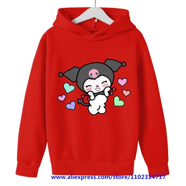 Hello Kitty Kuromi sweat capuche manches longues pour fille haut d contract avec dessin anim pour 5