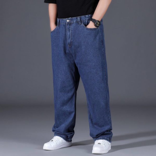 Jean ample en coton pour homme surdimensionn la mode Streetwear d contract Cargo grande taille 1