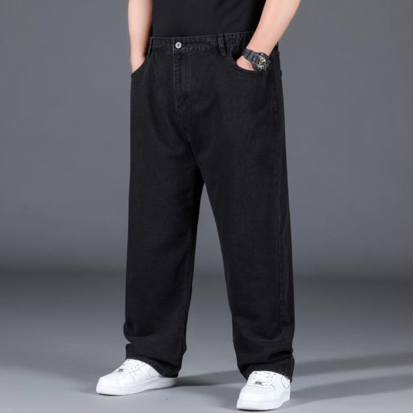 Jean ample en coton pour homme surdimensionn la mode Streetwear d contract Cargo grande taille 4