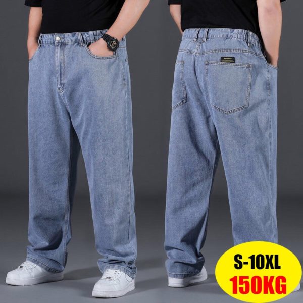 Jean ample en coton pour homme surdimensionn la mode Streetwear d contract Cargo grande taille