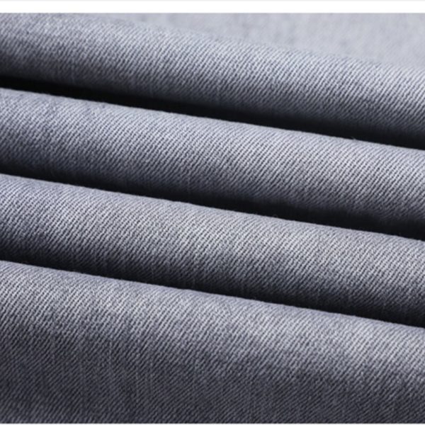 Jean de marque pour homme, coupe droite, léger, en coton, extensible, décontracté, taille haute, léger, gris clair, 2023 – Image 3